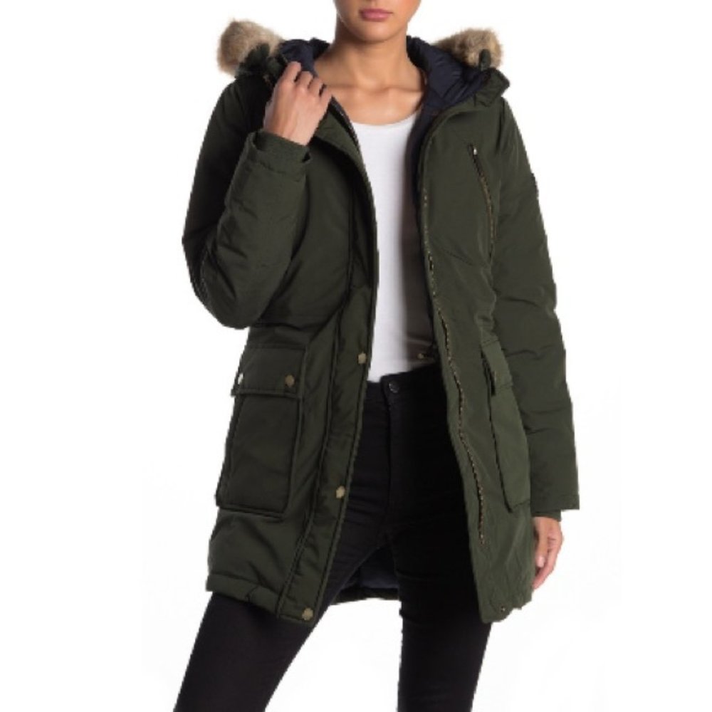 Michael Kors Missy Down Fill Faux Fur Hood Anorak- Medium